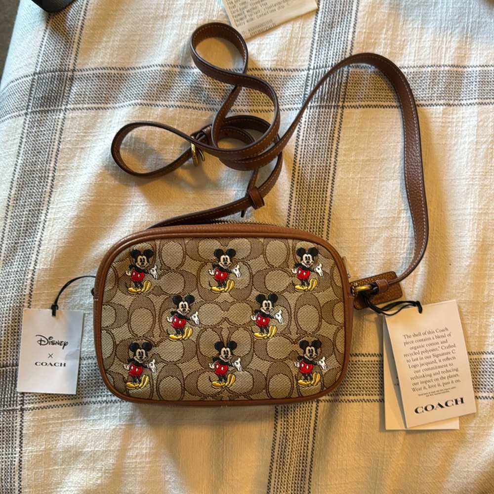 Coach Brown Mickey Mouse Crossbody Bag